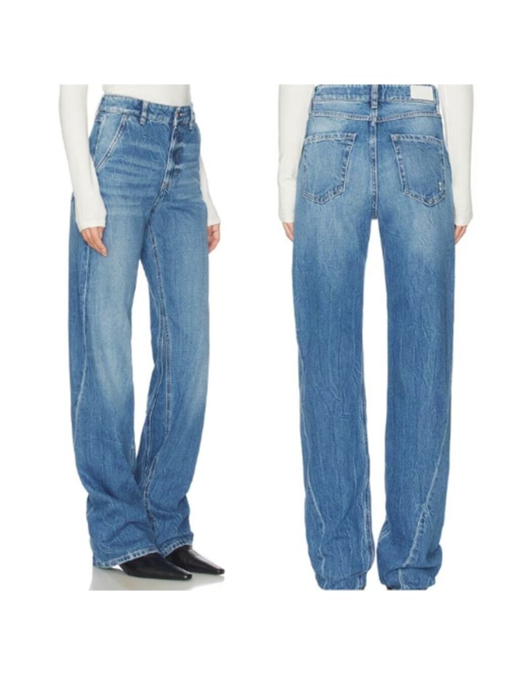 NEW Icon Denim Women's High Waisted Annie Eclipse Straight Jeans Blue Size: 26